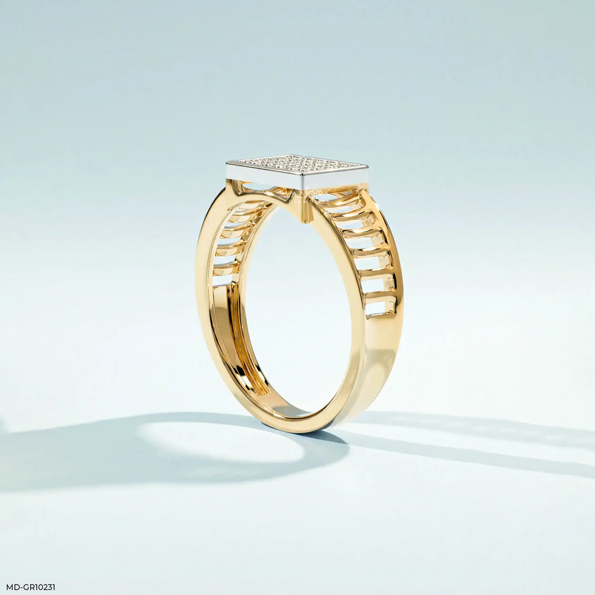Classic Quad Mens Diamond Ring