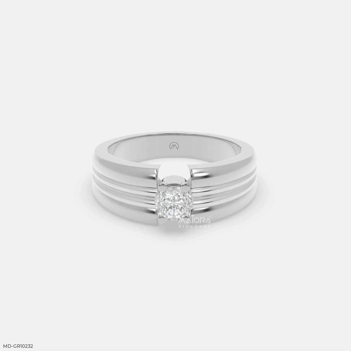 Duo Tone Mens Diamond Ring