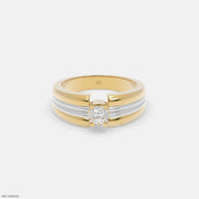 Duo Tone Mens Diamond Ring