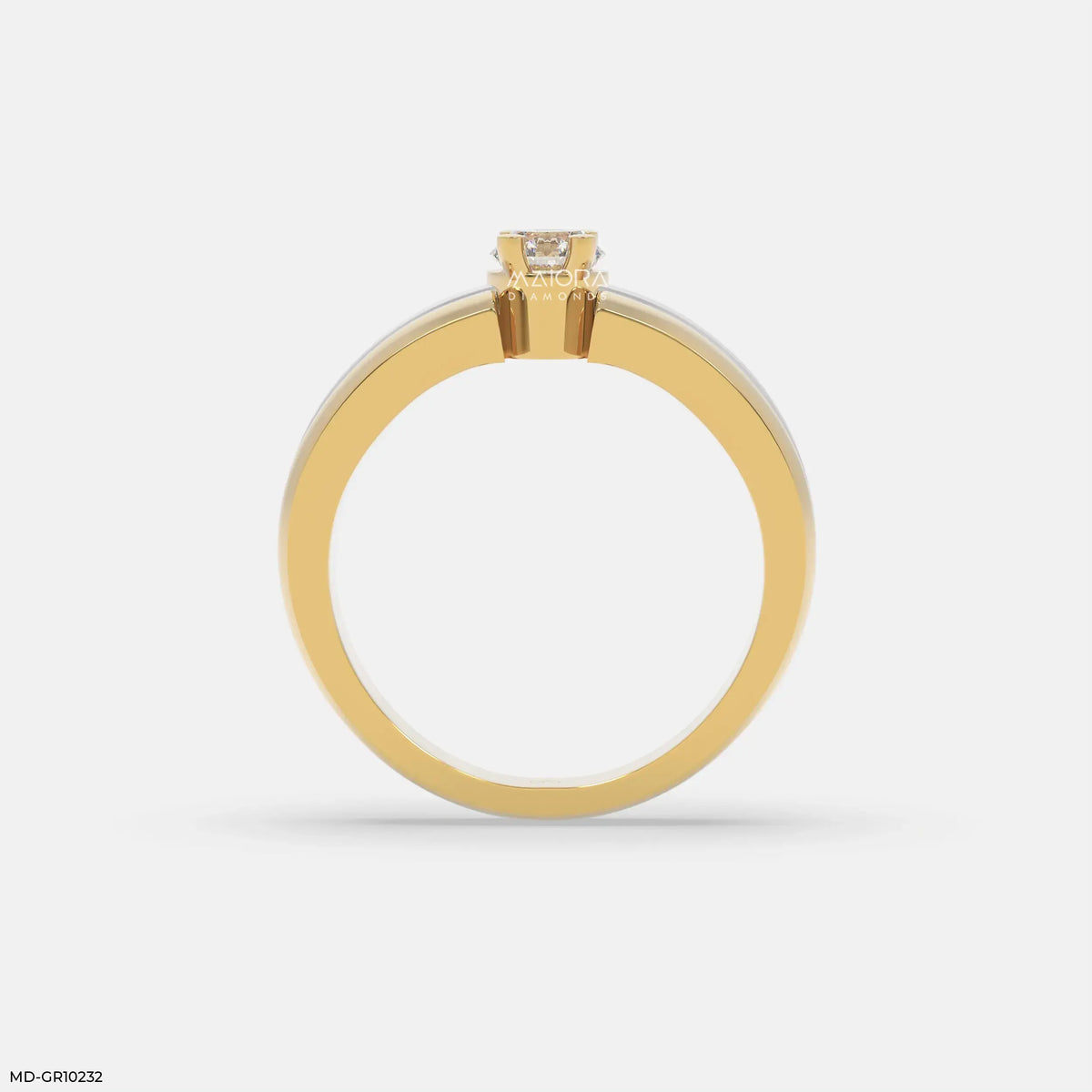 Duo Tone Mens Diamond Ring