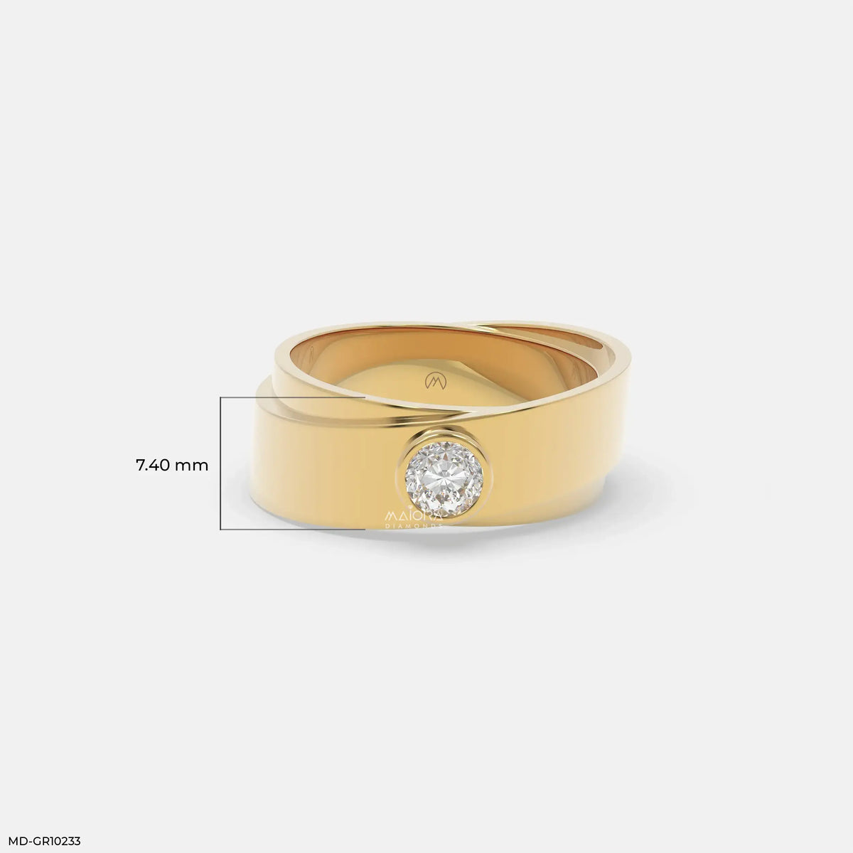 Solo Diamond Mens Gold Ring