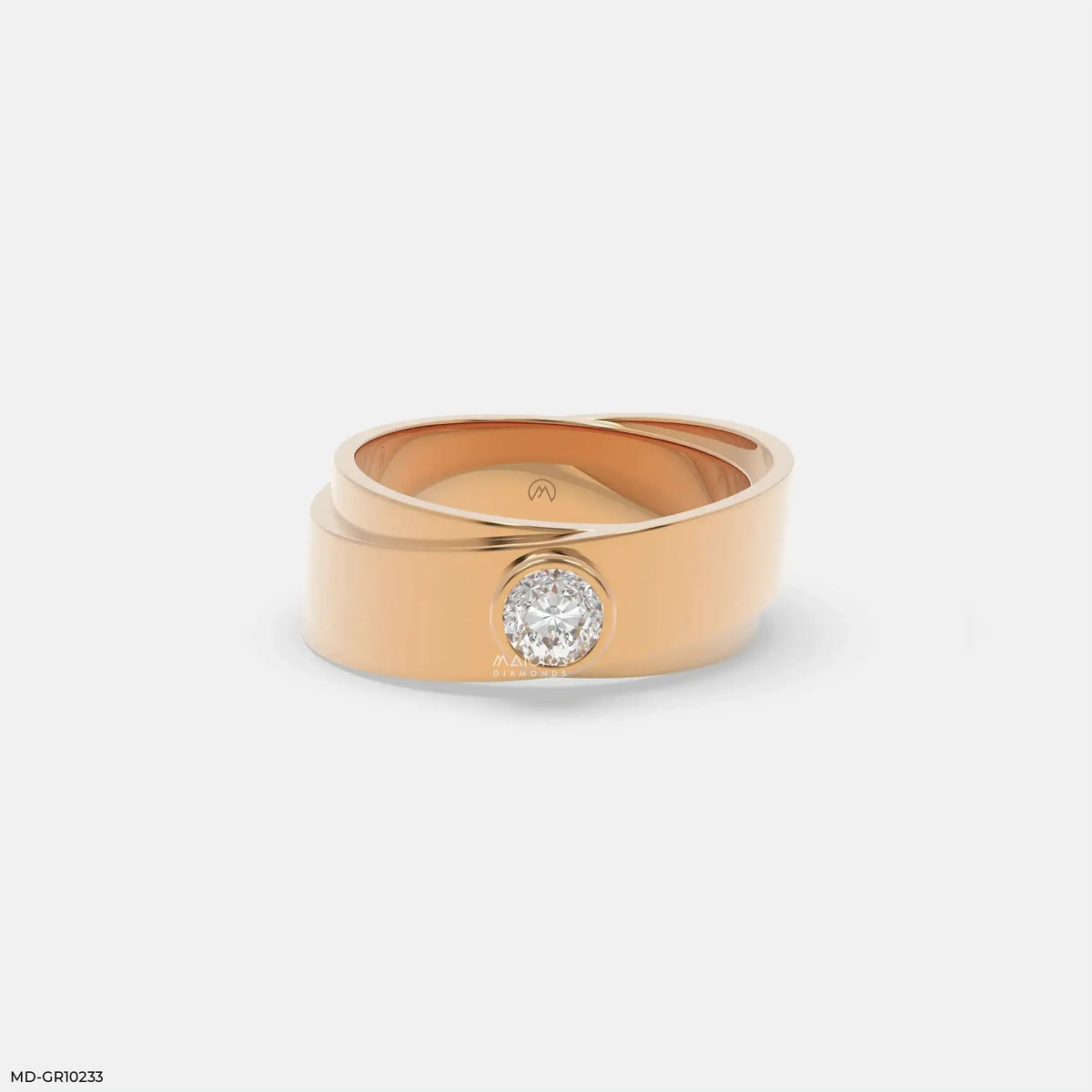Solo Diamond Mens Gold Ring
