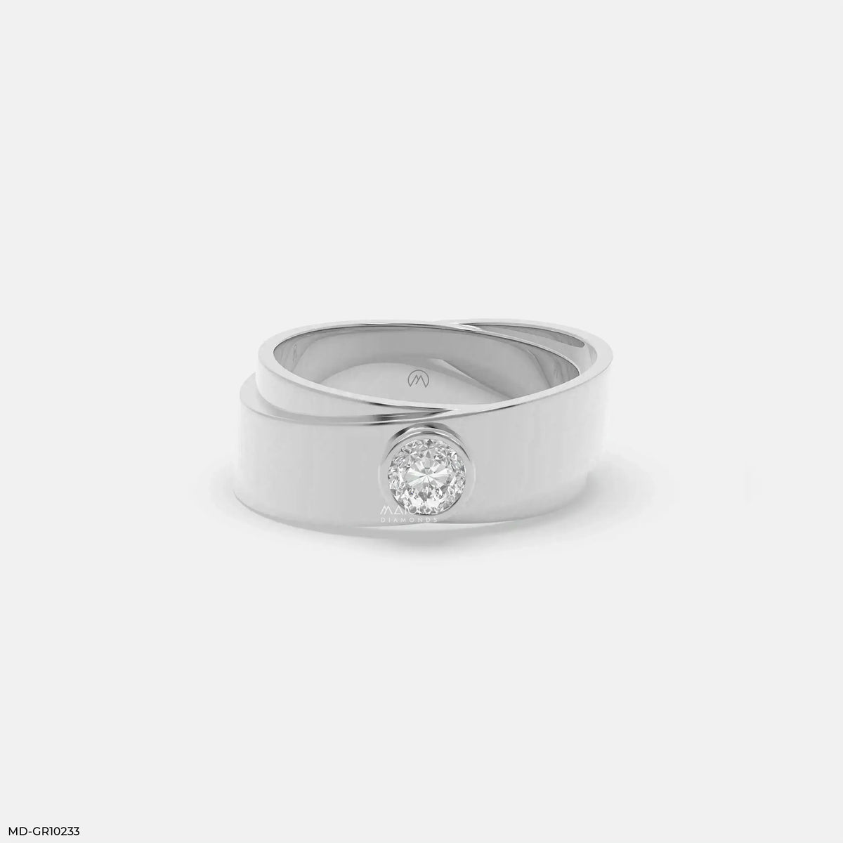Solo Diamond Mens Gold Ring