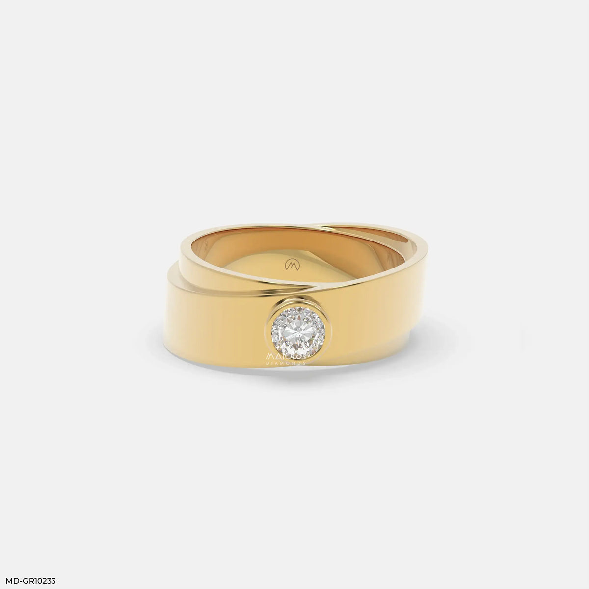 Solo Diamond Mens Gold Ring