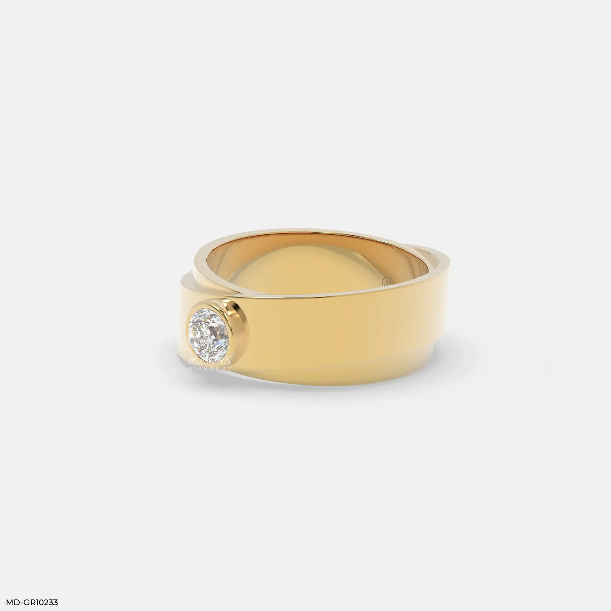 Solo Diamond Mens Gold Ring