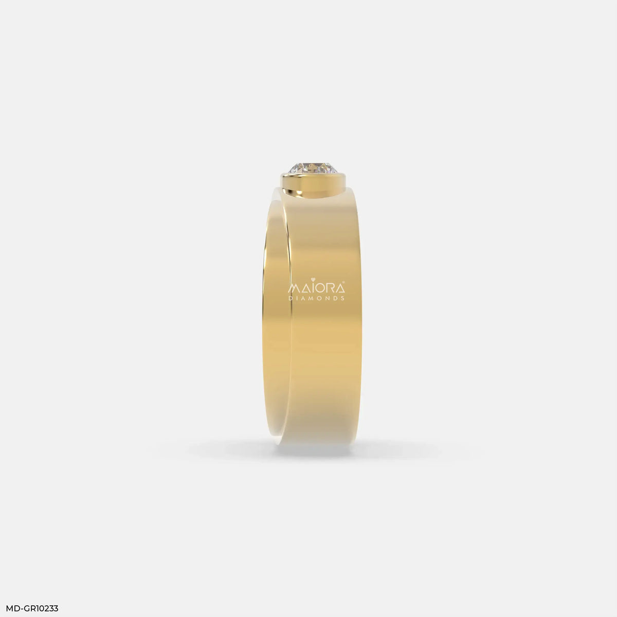Solo Diamond Mens Gold Ring
