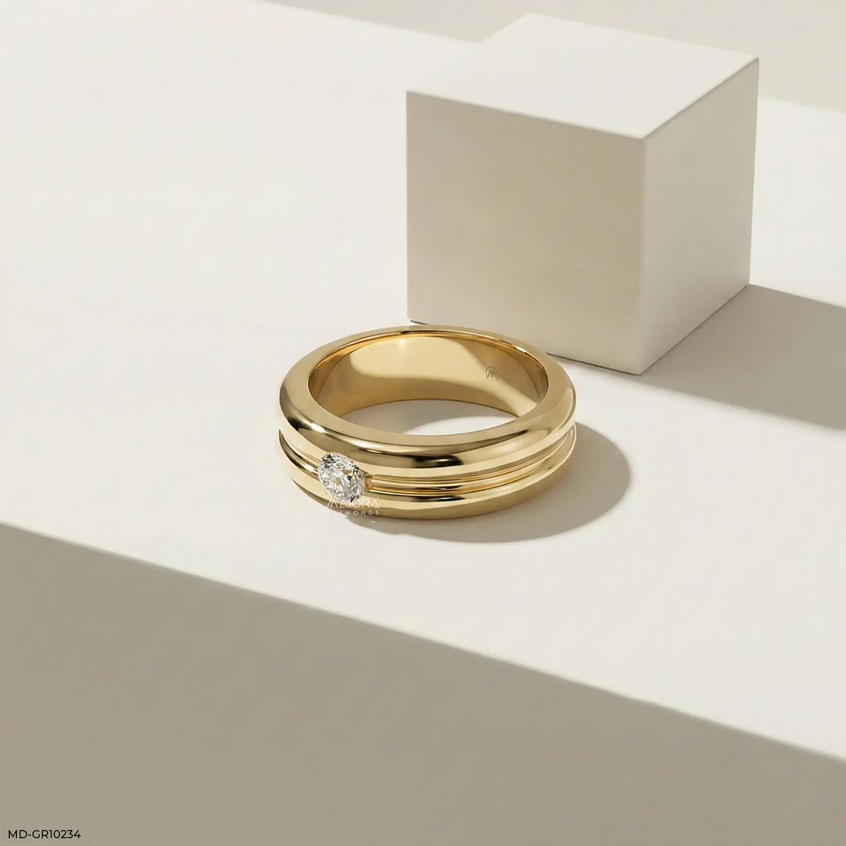 Forge Axis Diamond Mens Gold Ring