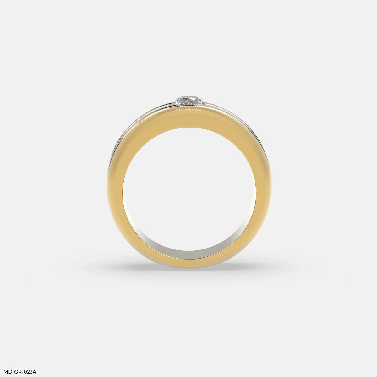 Forge Axis Diamond Mens Gold Ring