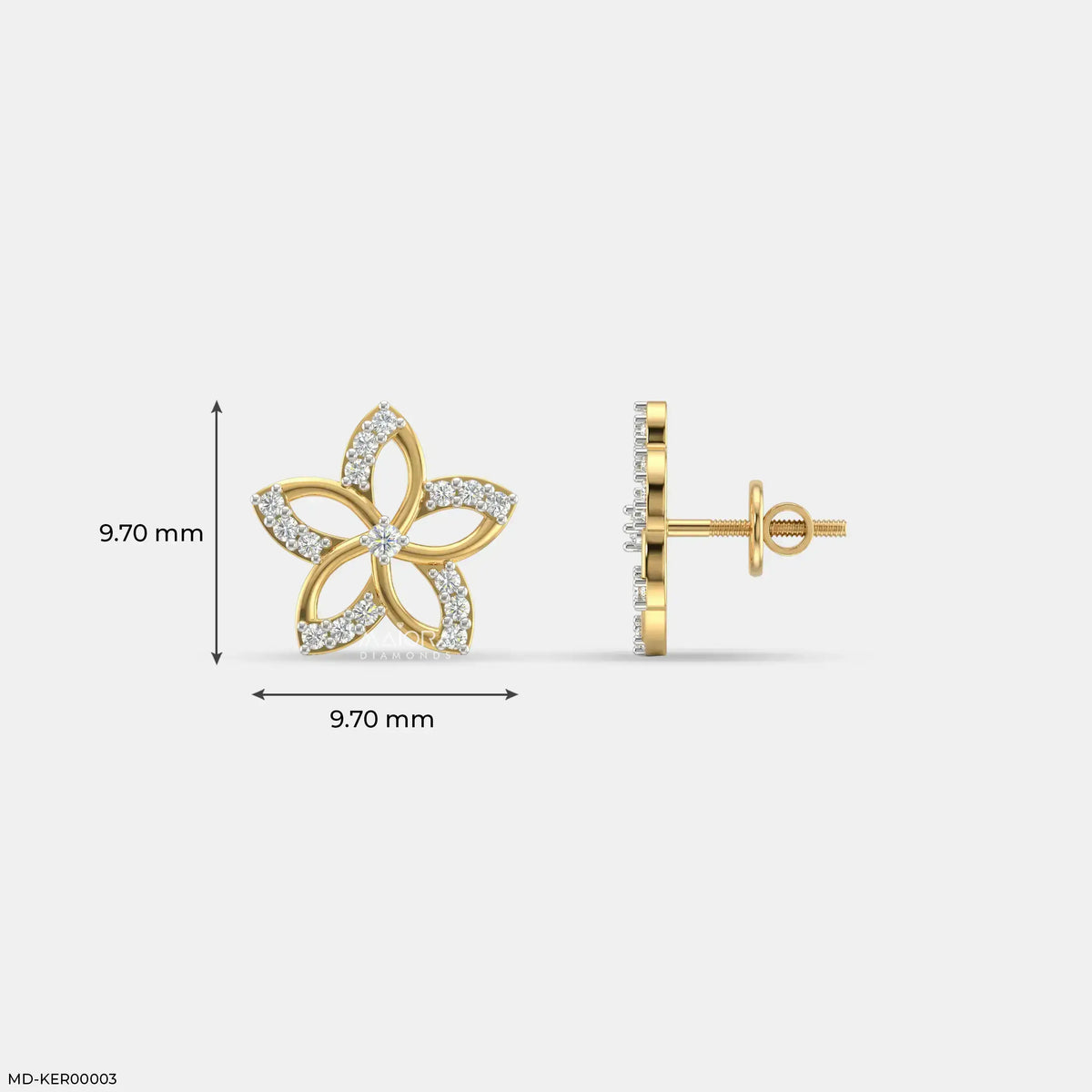 Little Floral Kids Diamond Earrings