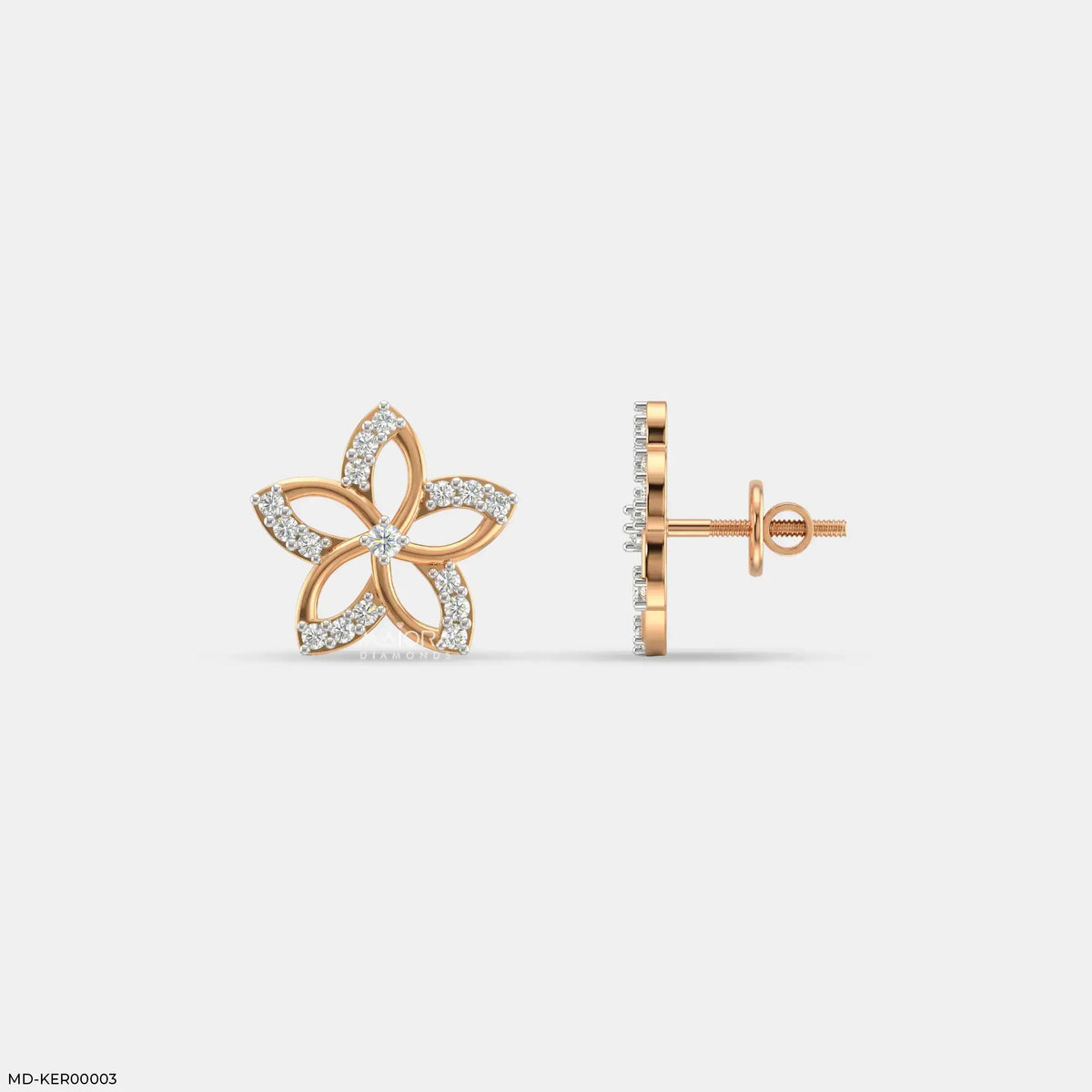 Little Floral Kids Diamond Earrings