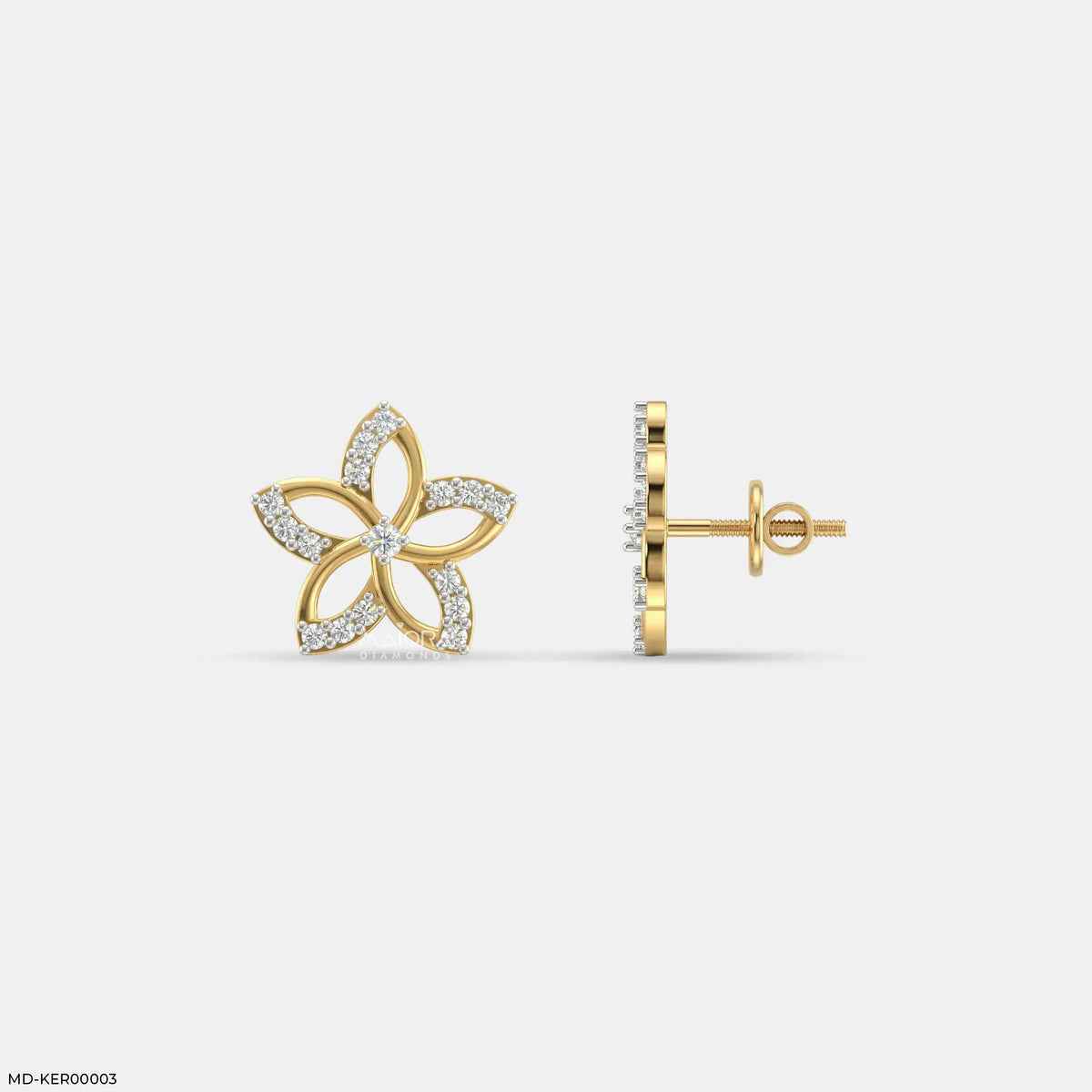 Little Floral Kids Diamond Earrings