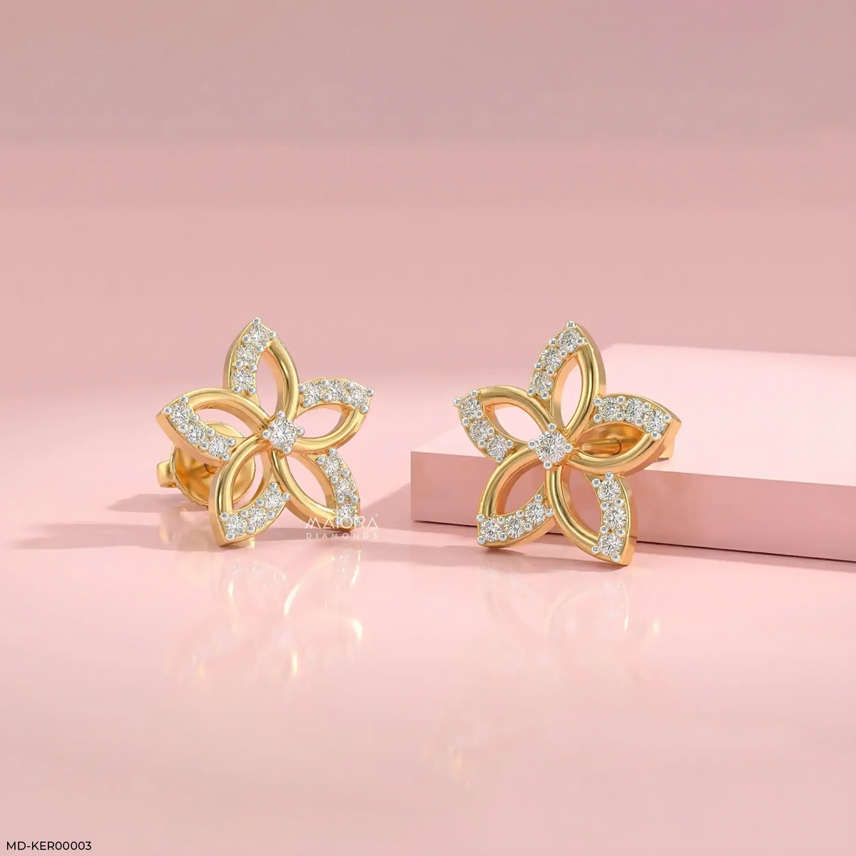 Little Floral Kids Diamond Earrings