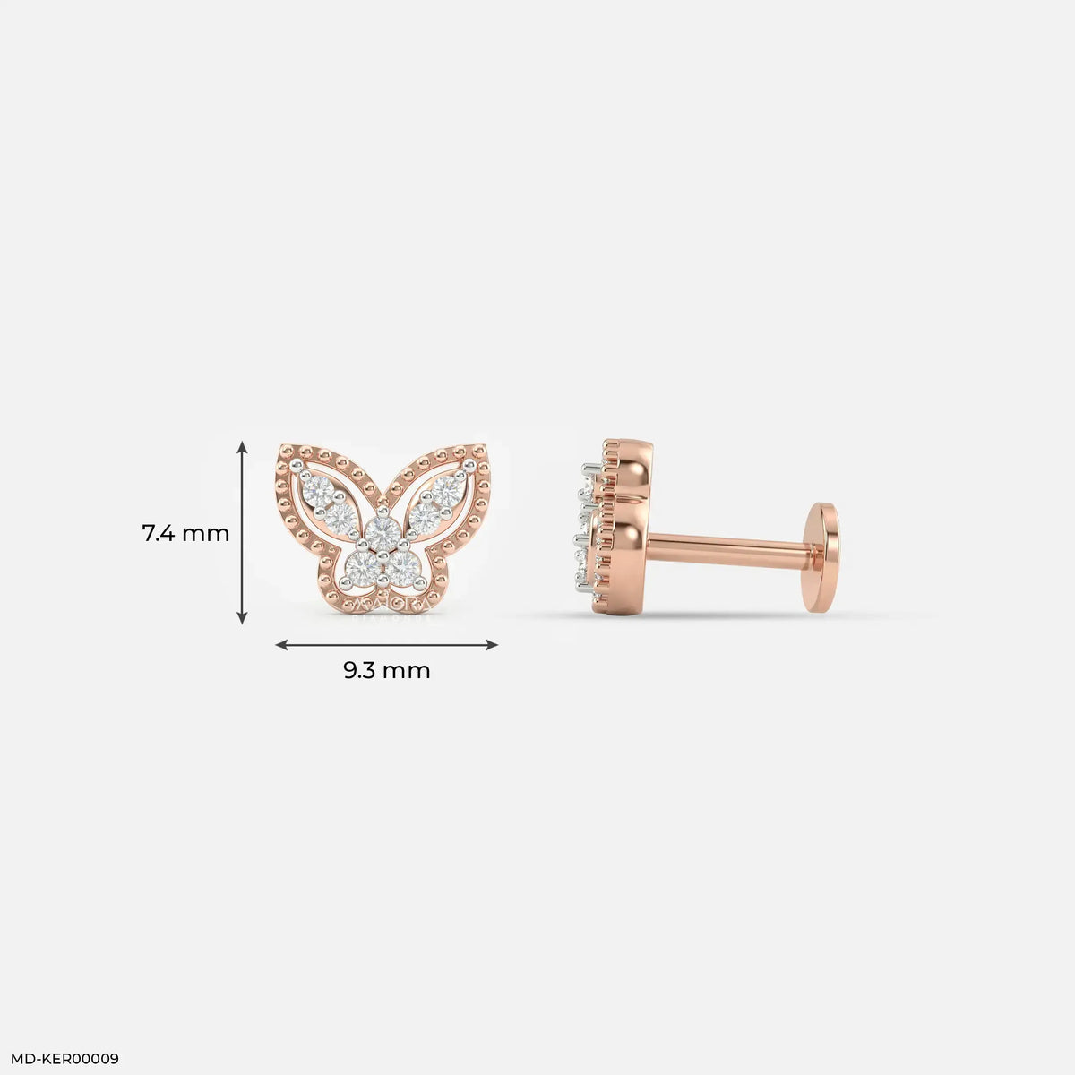 Tiny Butterfly Kids Diamond Earrings