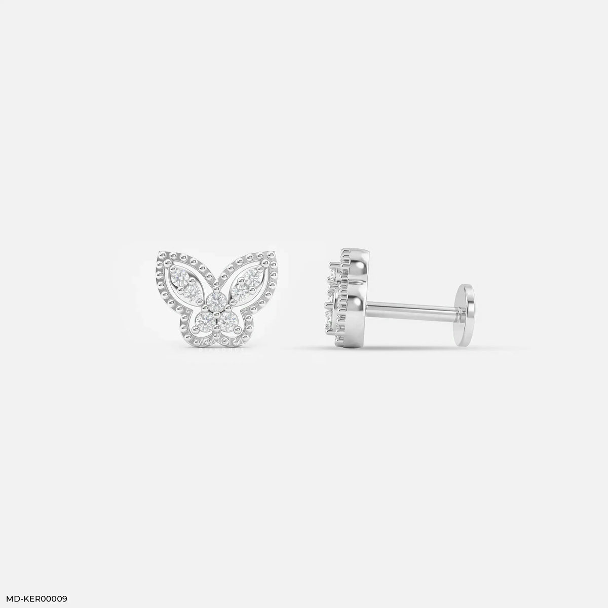 Tiny Butterfly Kids Diamond Earrings