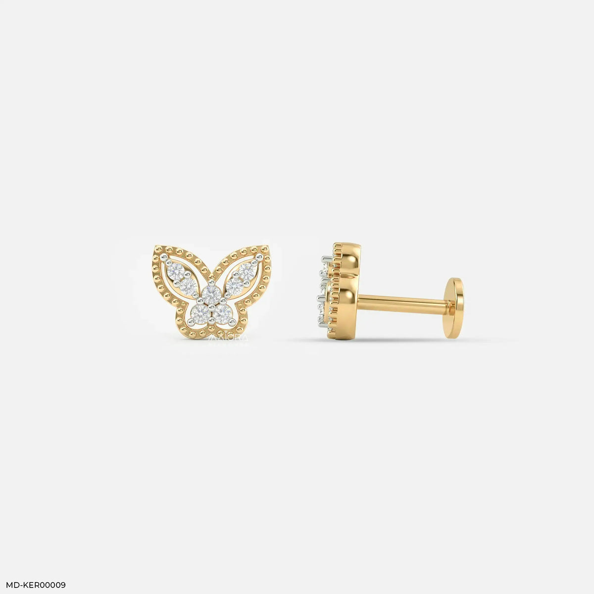 Tiny Butterfly Kids Diamond Earrings