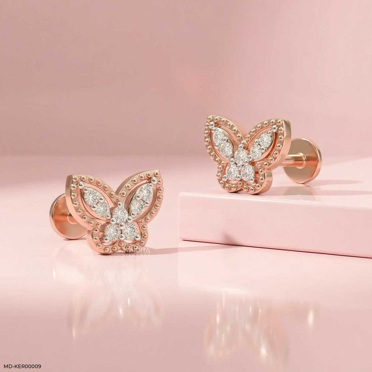Tiny Butterfly Kids Diamond Earrings