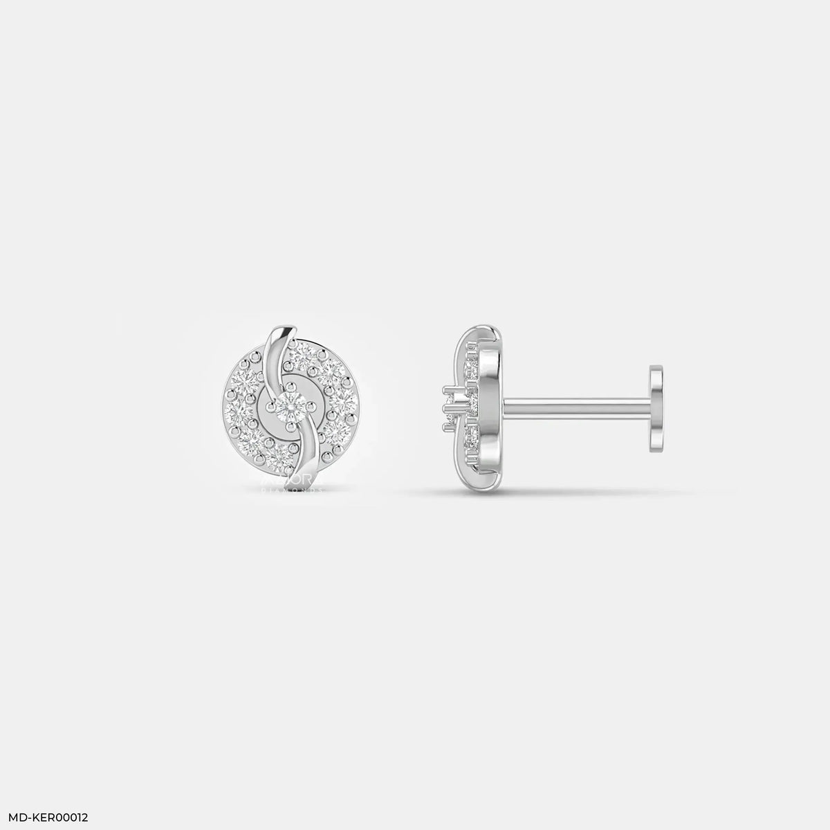 Crisscross Halo Kids Diamond Earrings