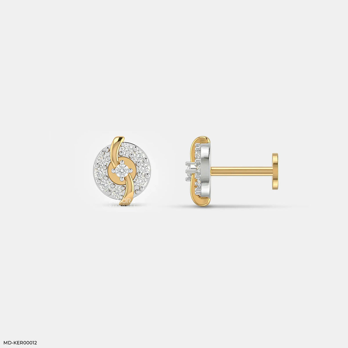Crisscross Halo Kids Diamond Earrings