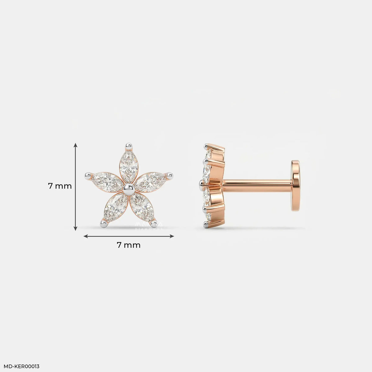 Shiney Petals Kids Diamond Earrings