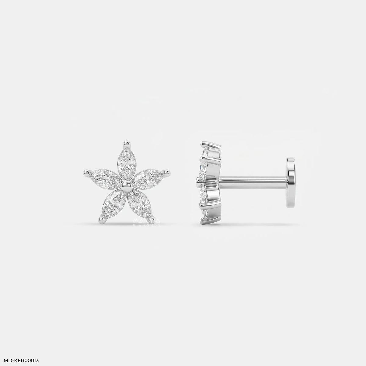 Shiney Petals Kids Diamond Earrings