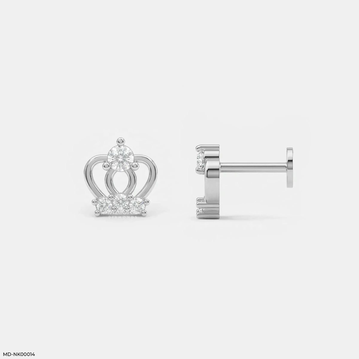 Princess Diamond Crown Kids Earrings