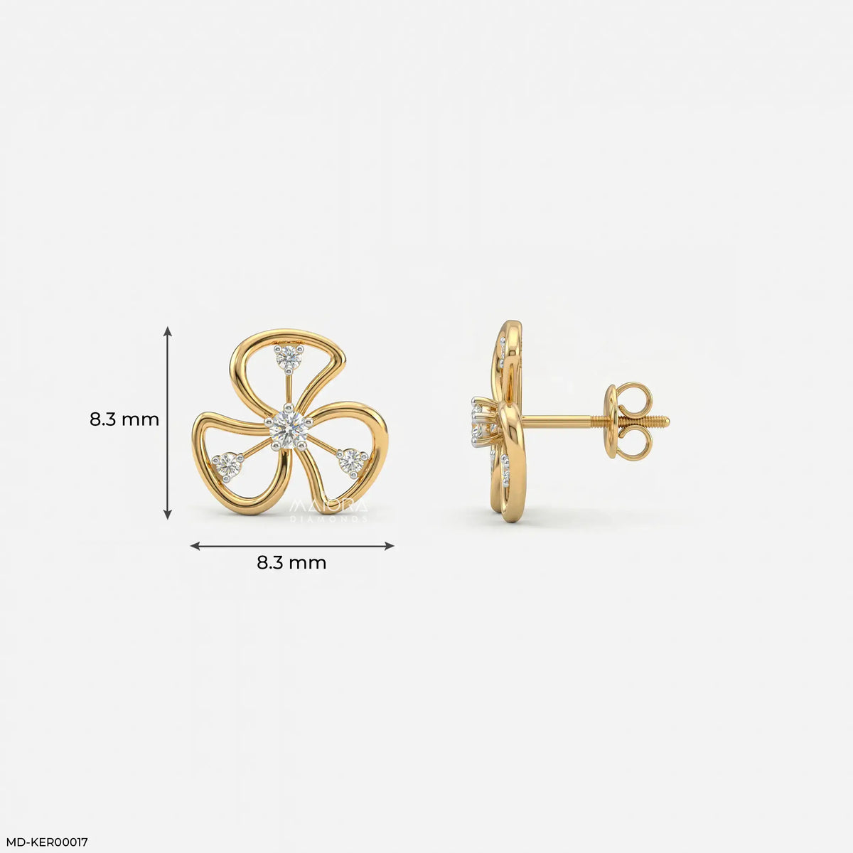 Petal Twist Kids Diamond Earrings