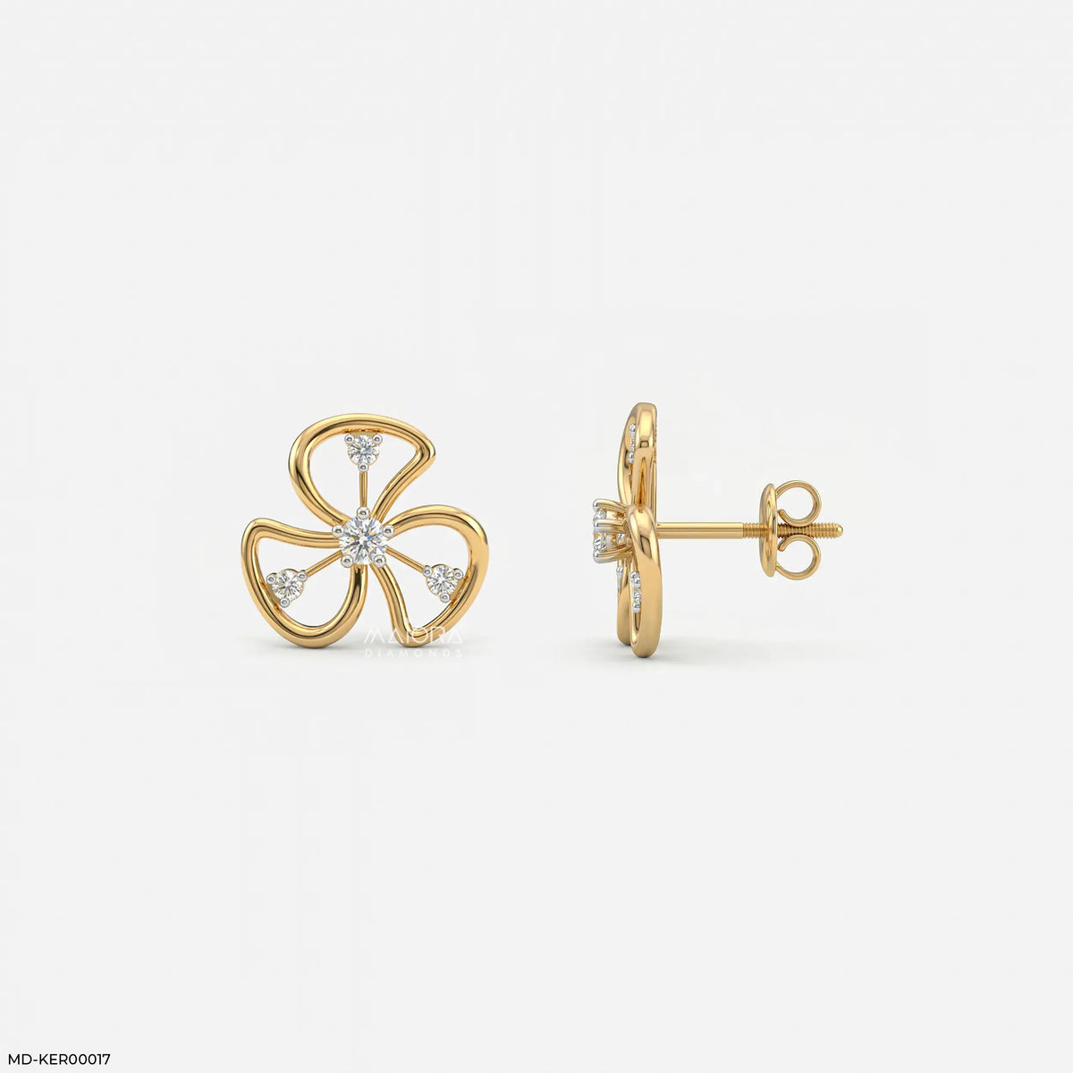 Petal Twist Kids Diamond Earrings
