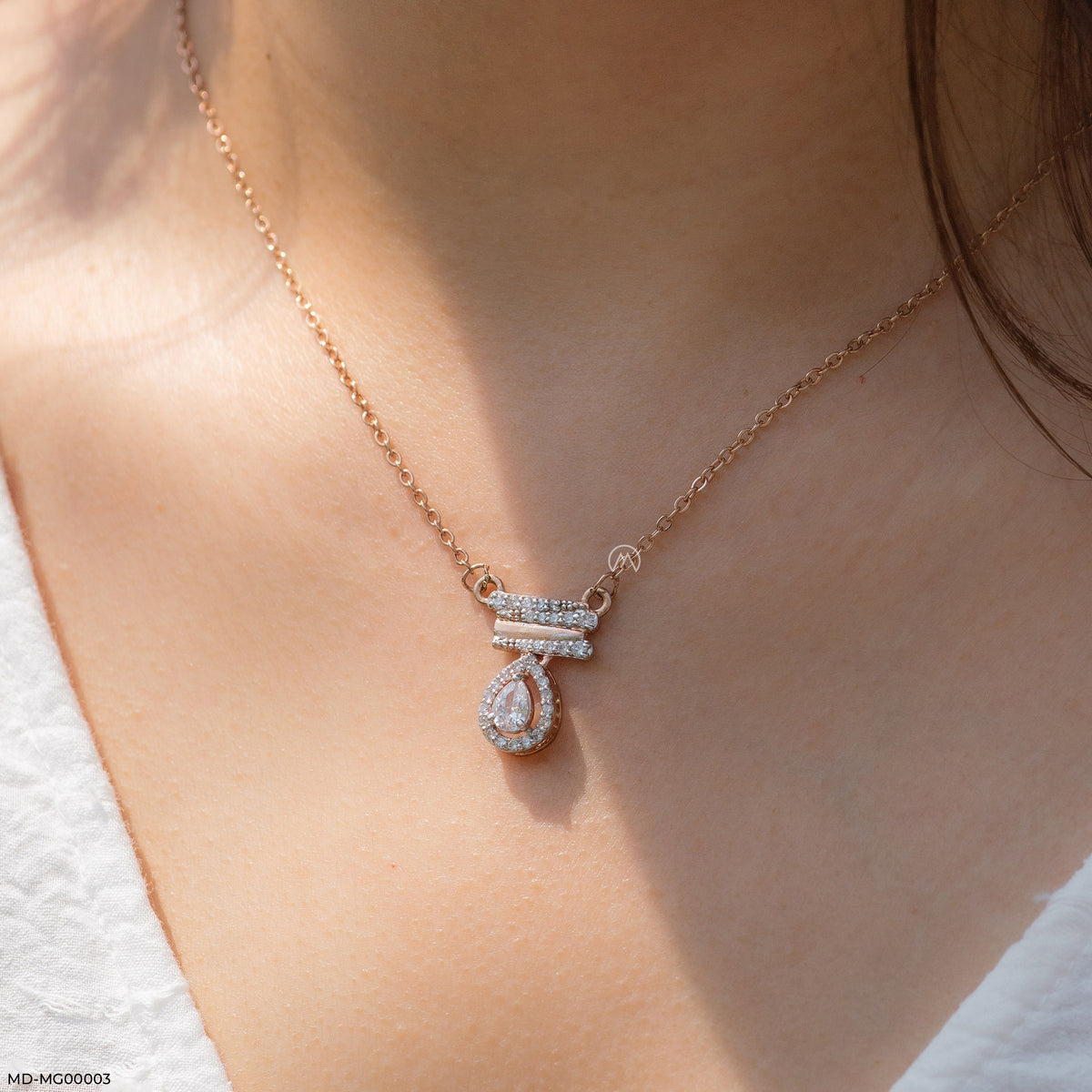0.5 Carat Pear Halo Mangalsutra