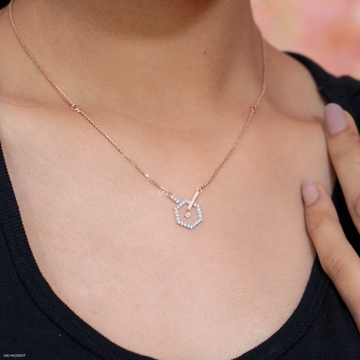 0.30 Carat Hexagon Lab Diamond Necklace
