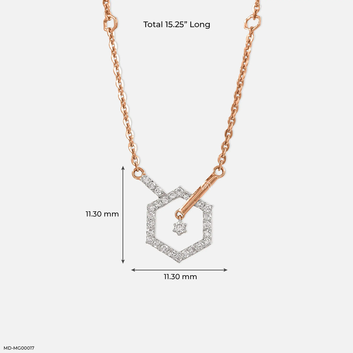 0.30 Carat Hexagon Lab Diamond Necklace