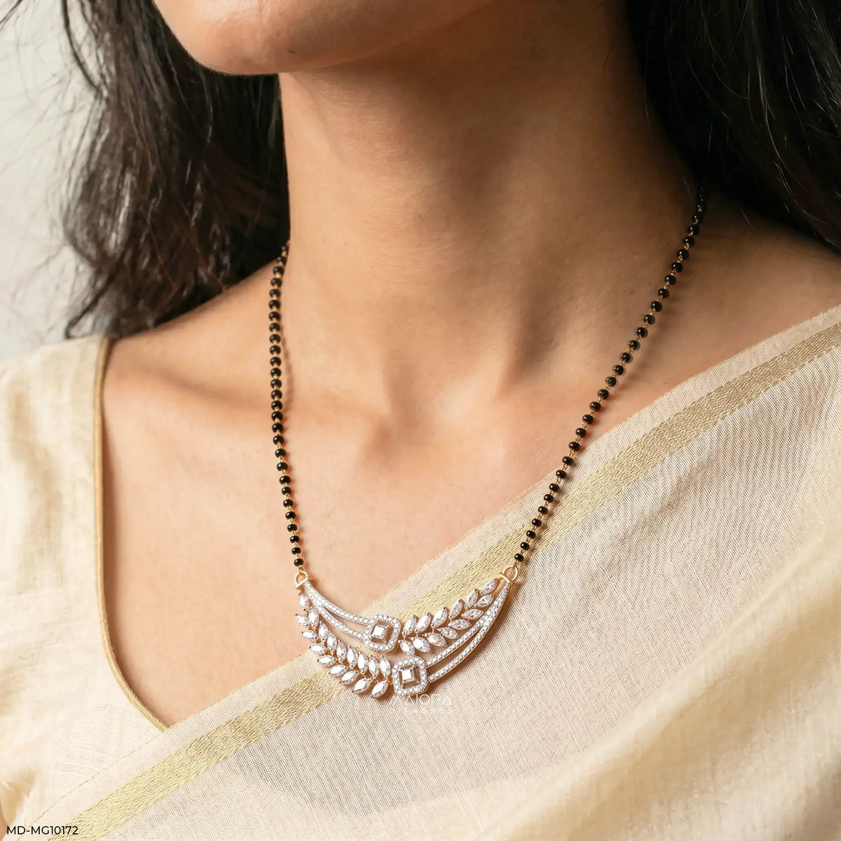 Marquise Flame Diamond Mangalsutra