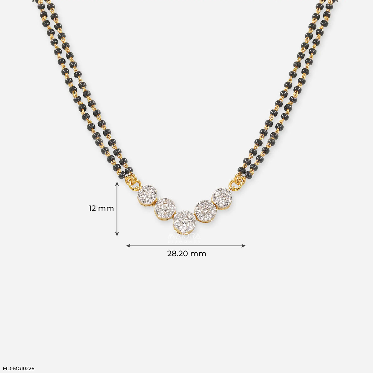 Bubble pave Diamond Mangalsutra Pendant