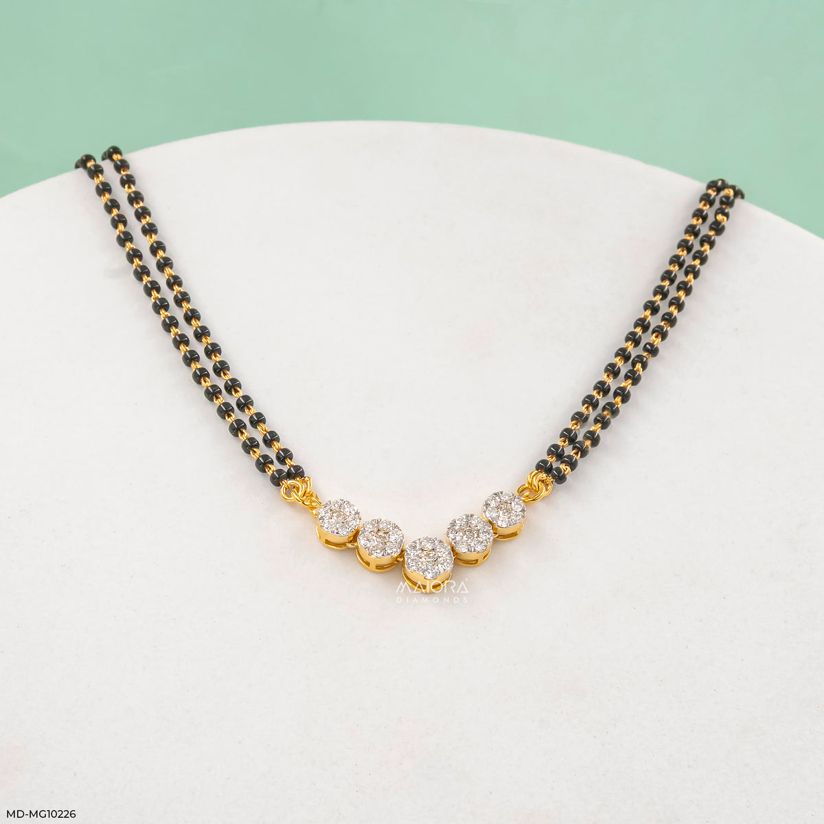 Bubble pave Diamond Mangalsutra Pendant