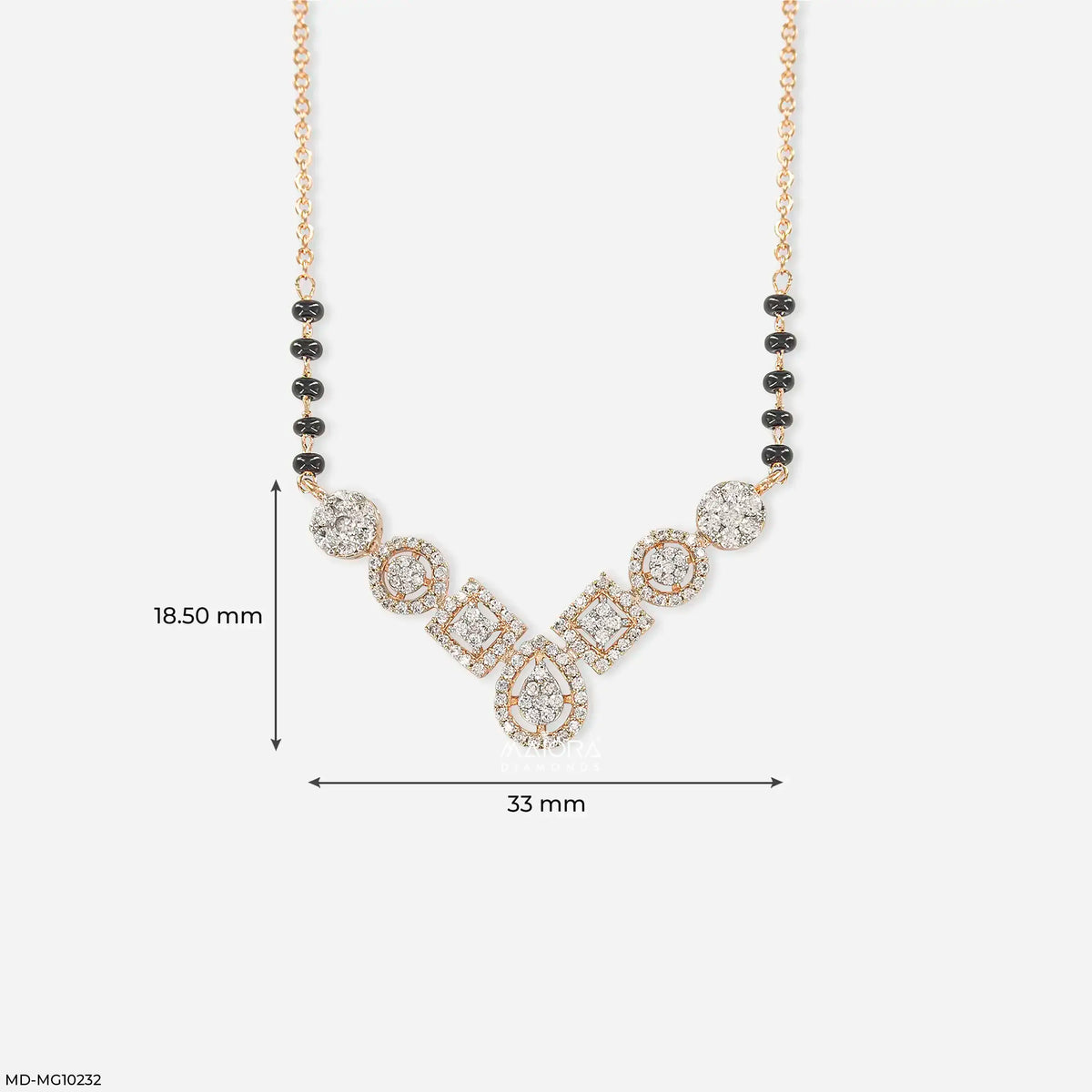 Quad Forms Diamond Mangalsutra