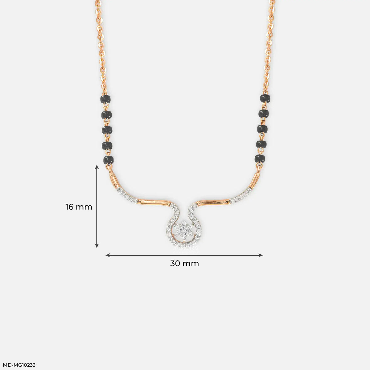 Graceful Twirl Halo Diamond Mangalsutra