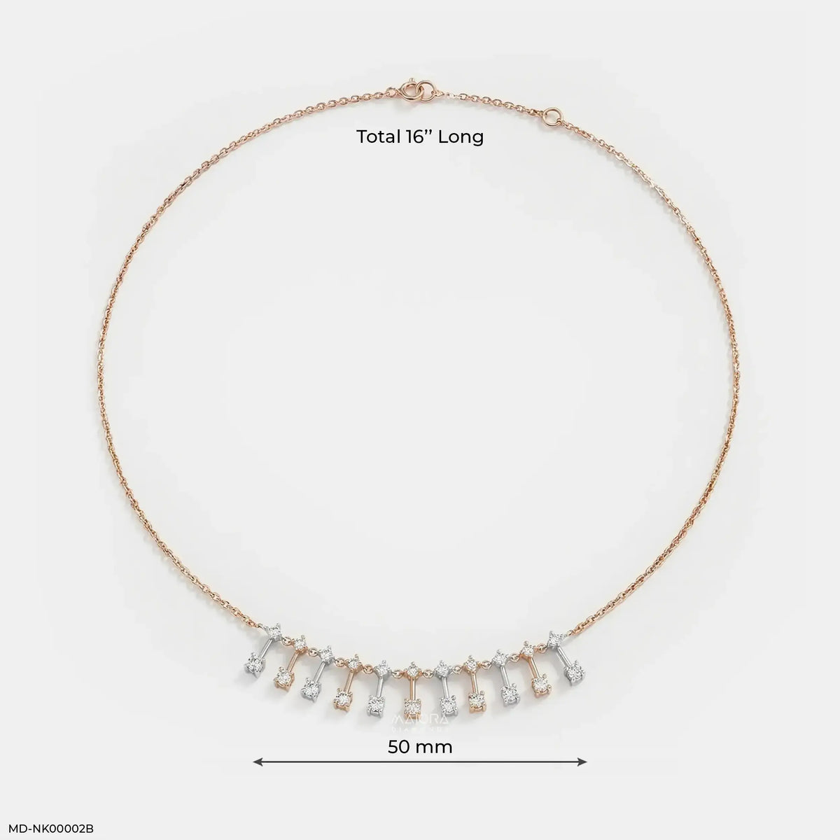 1.25 Carat Lab Diamond Drip Dual Tone Necklace
