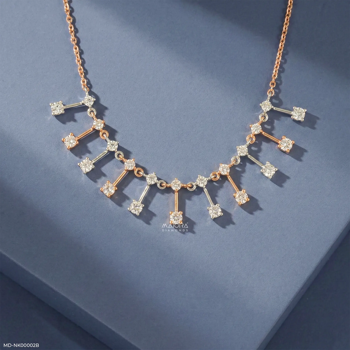 1.25 Carat Lab Diamond Drip Dual Tone Necklace