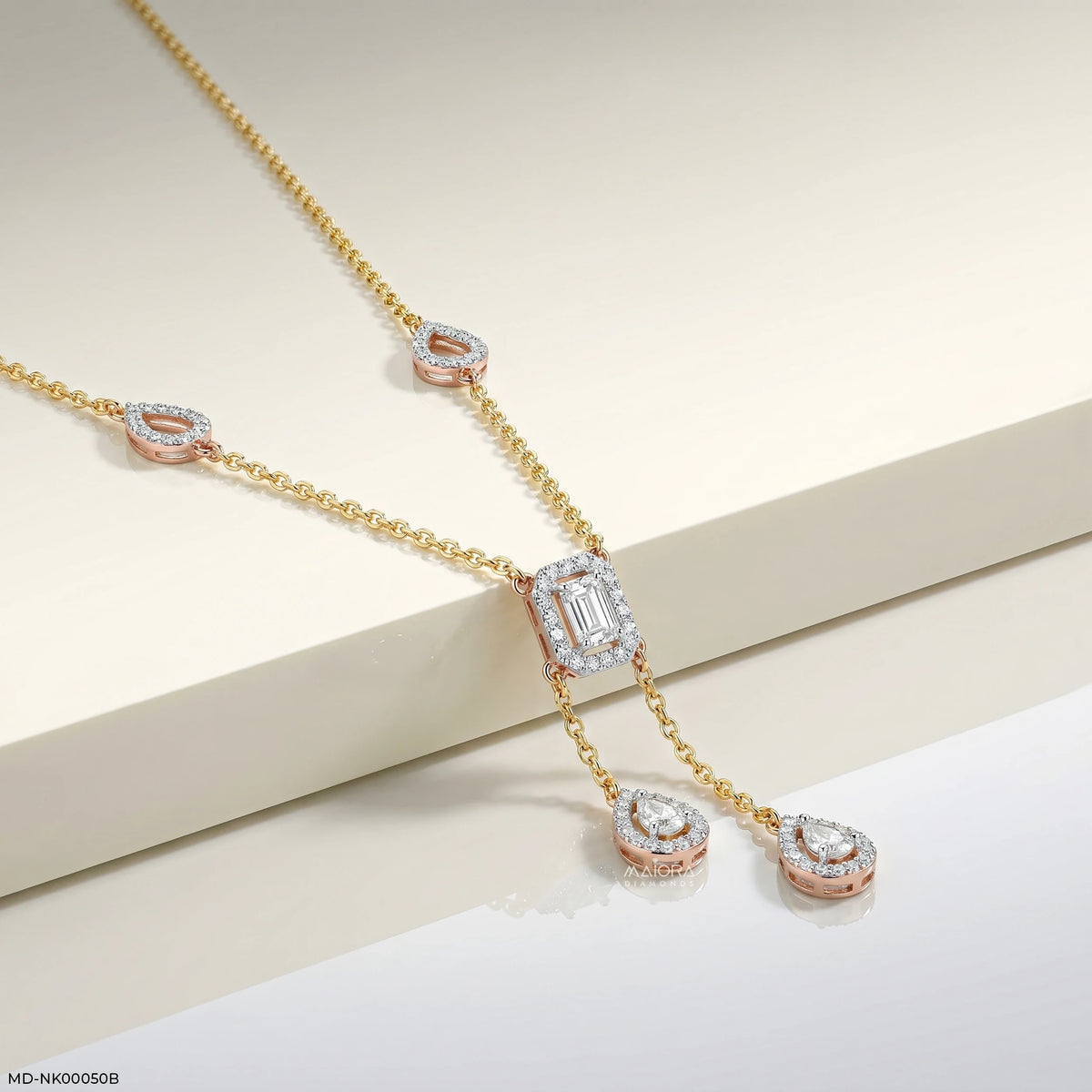 1.70 Carat Imperial Drop Y Shaped Diamond Necklace