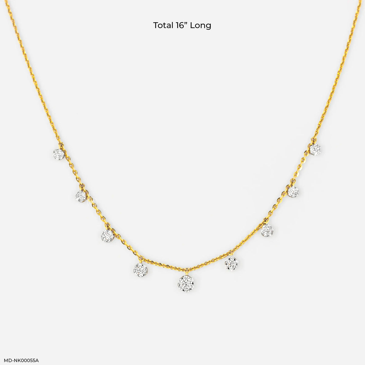 0.65 Carat Diamond Drop Station Necklace