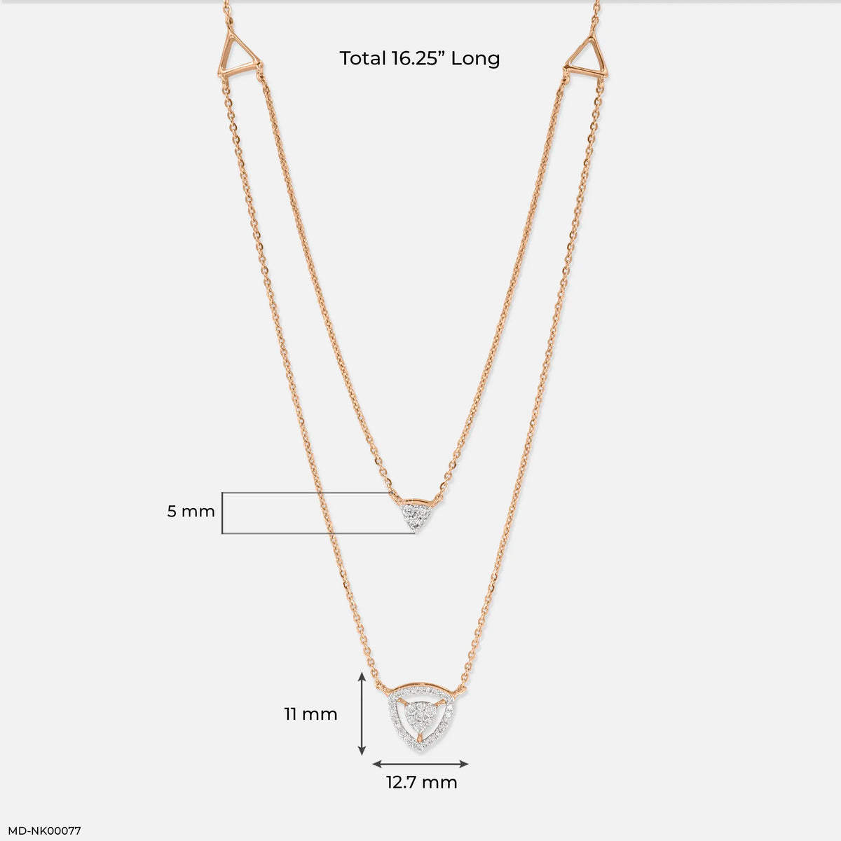 0.35 Carat Tri-Line Lab Diamond Necklace