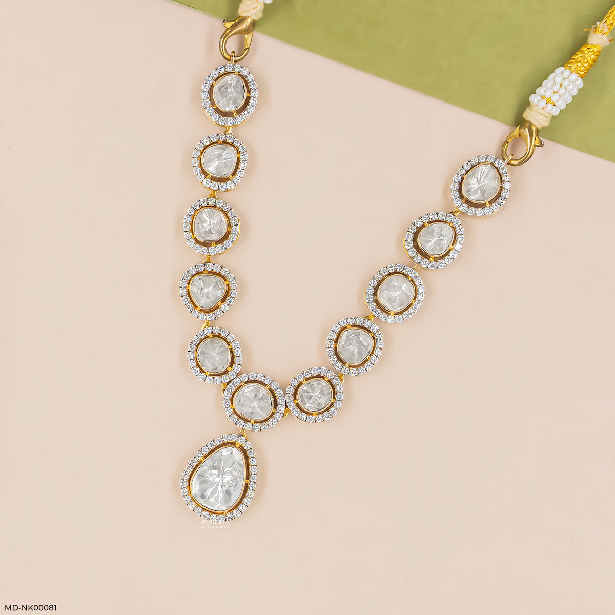 3 Carat Taj Polki Collar Lab Diamond Necklace