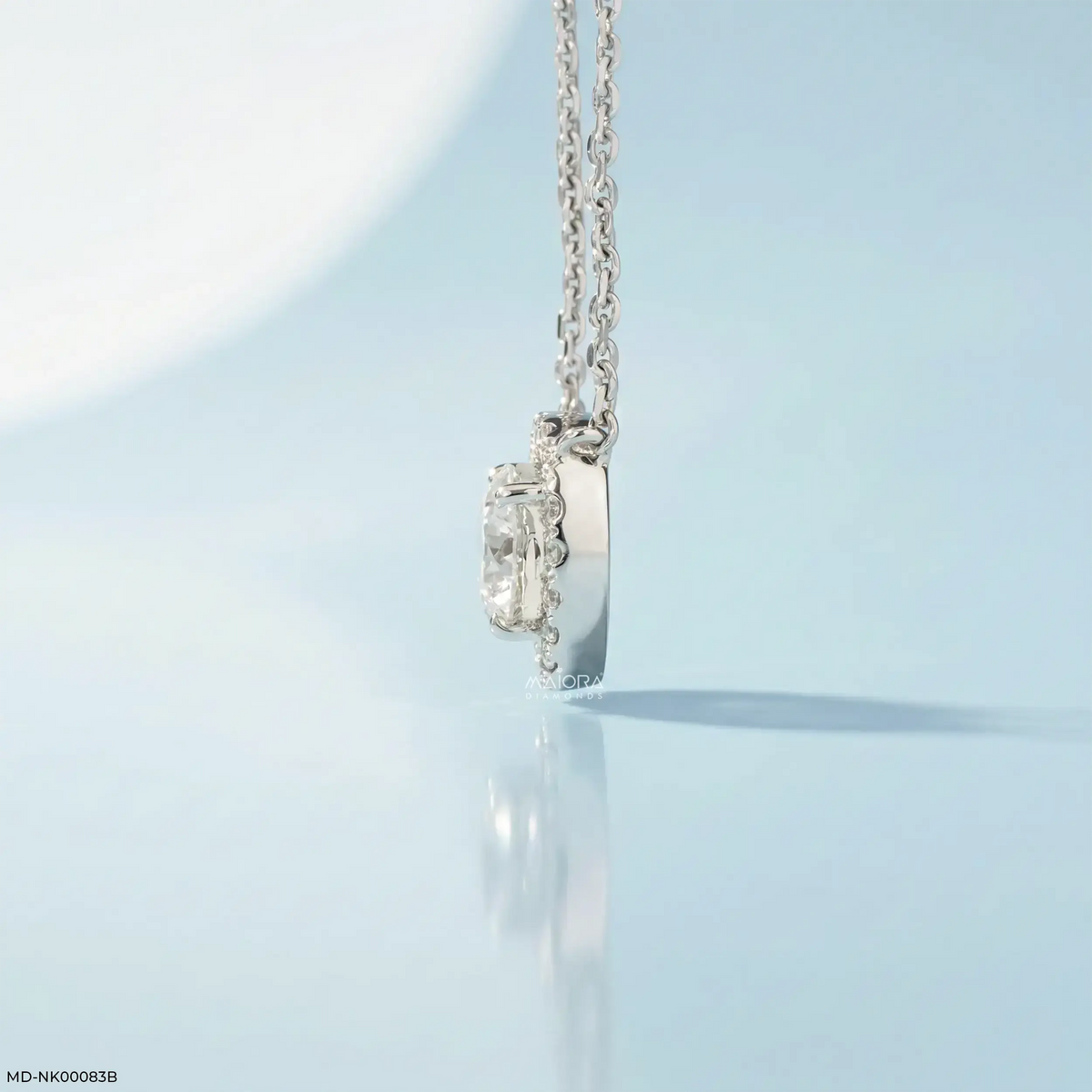 1.25 Carat Trillion Halo Diamond Necklace