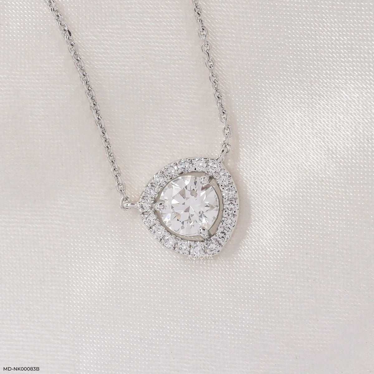 1.25 Carat Trillion Halo Diamond Necklace