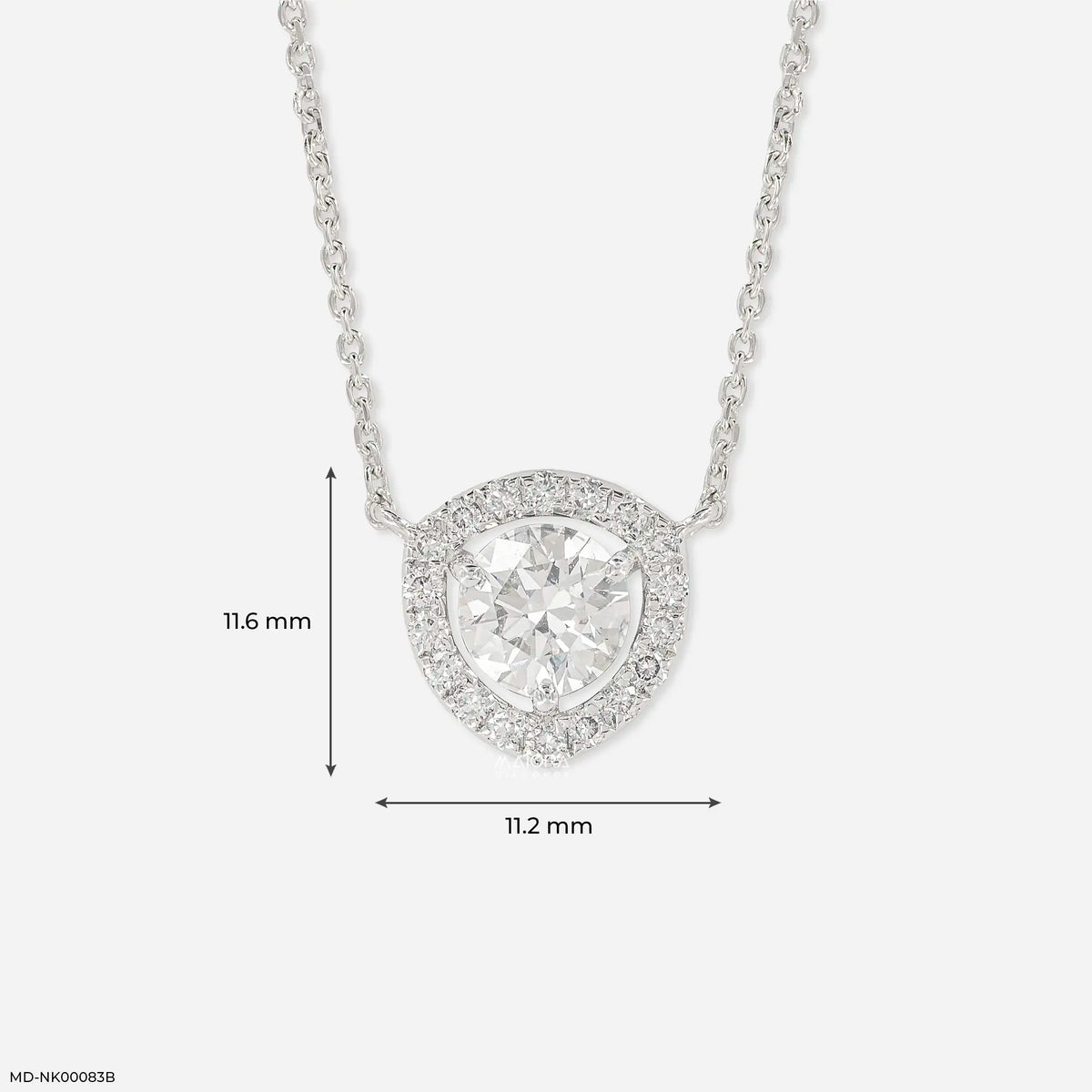 1.25 Carat Trillion Halo Diamond Necklace