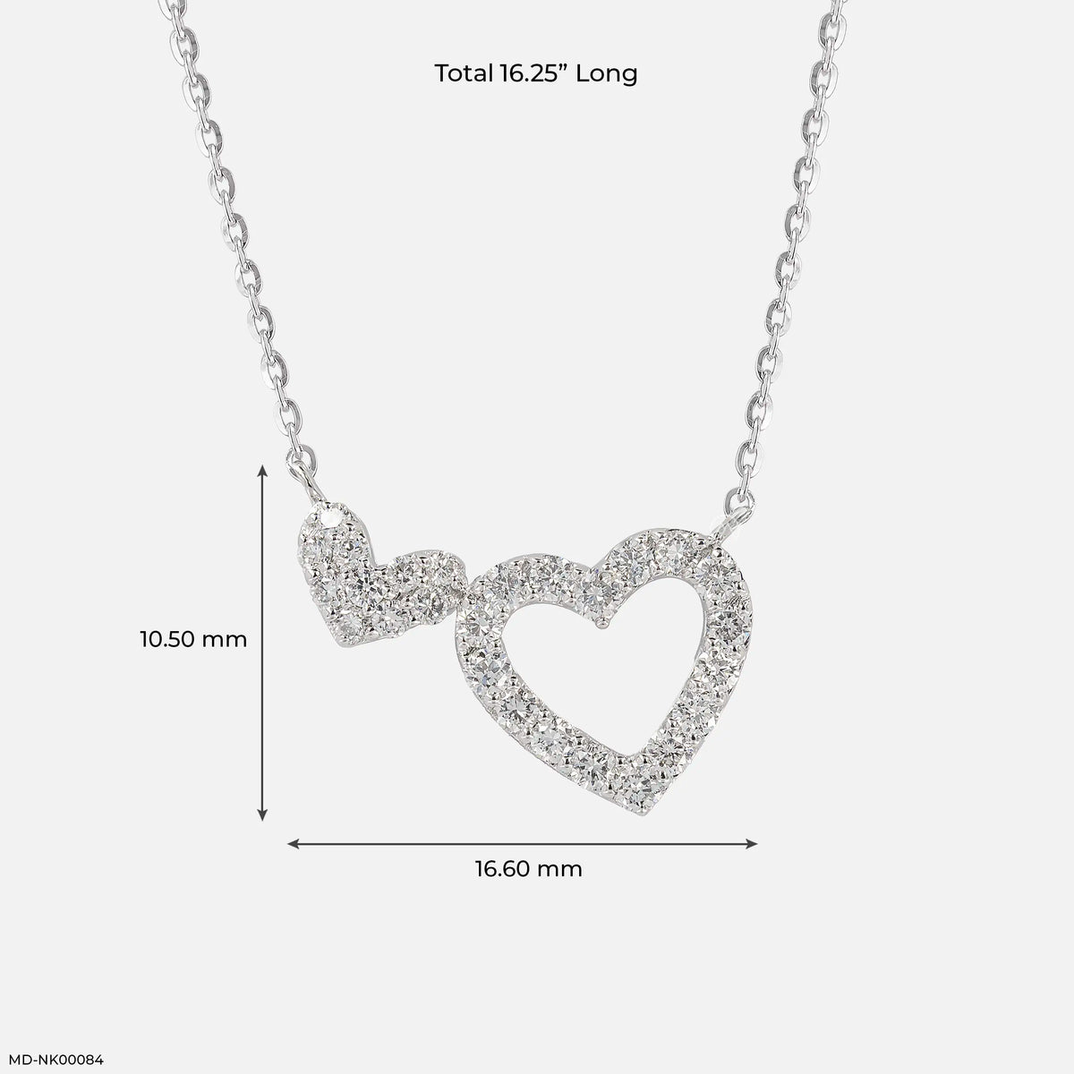 0.35 Carat Dual Heart's Embrace Lab Diamond Necklace