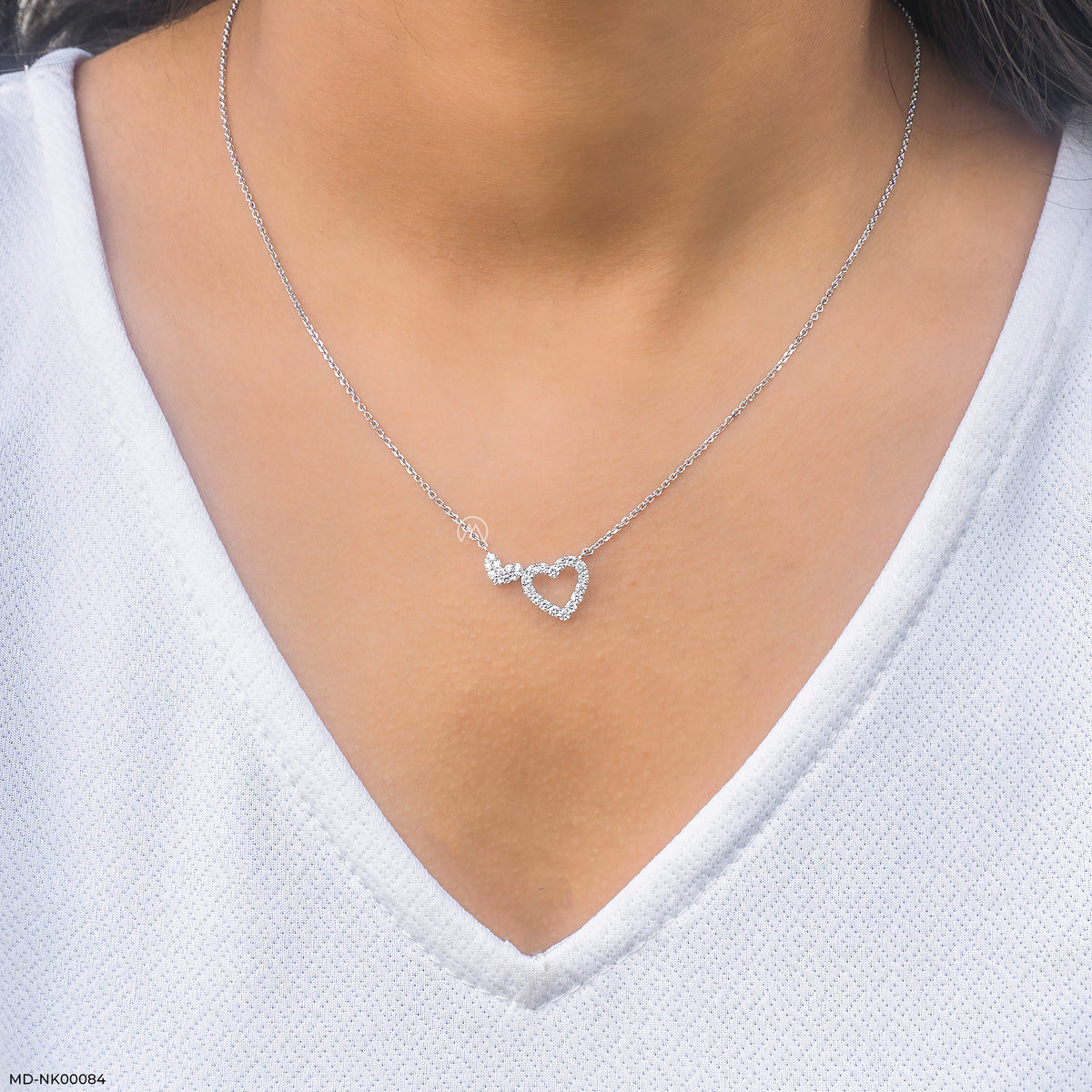 0.35 Carat Dual Heart's Embrace Lab Diamond Necklace