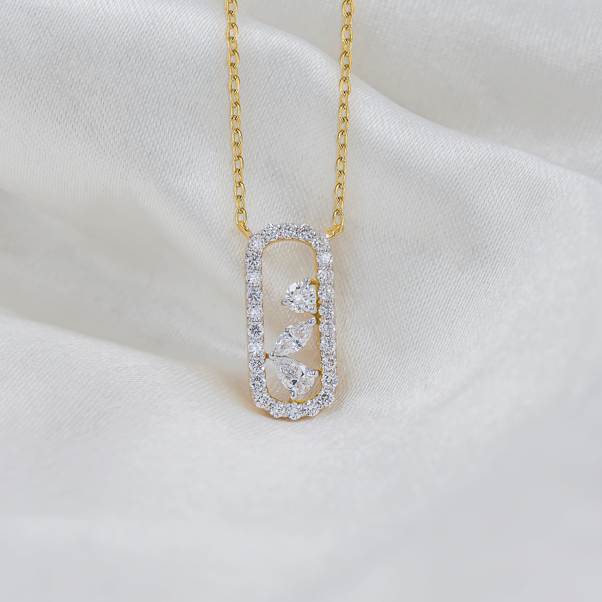 0.5 Carat Pave Oval Slider Necklace