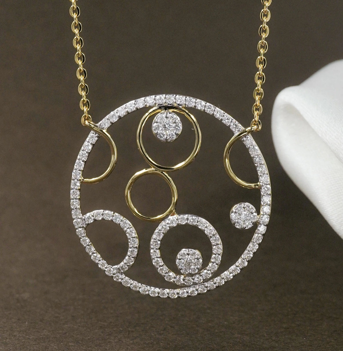 Circle Within Diamond Necklace