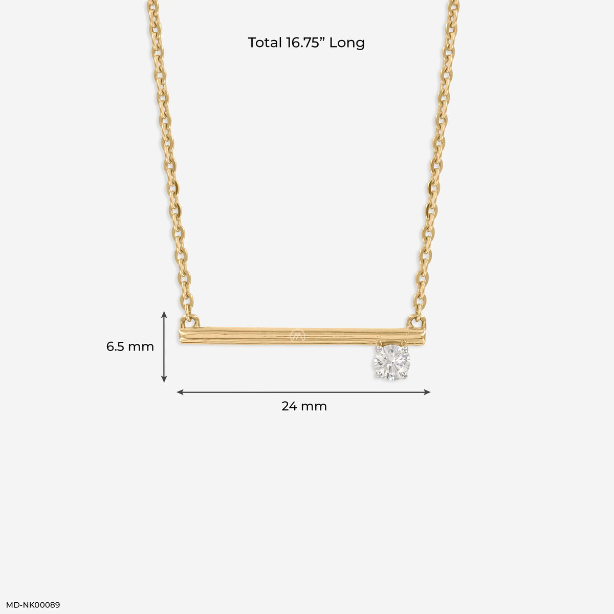 0.15 Carat Asymmetrical Lab Diamond Bar Necklace