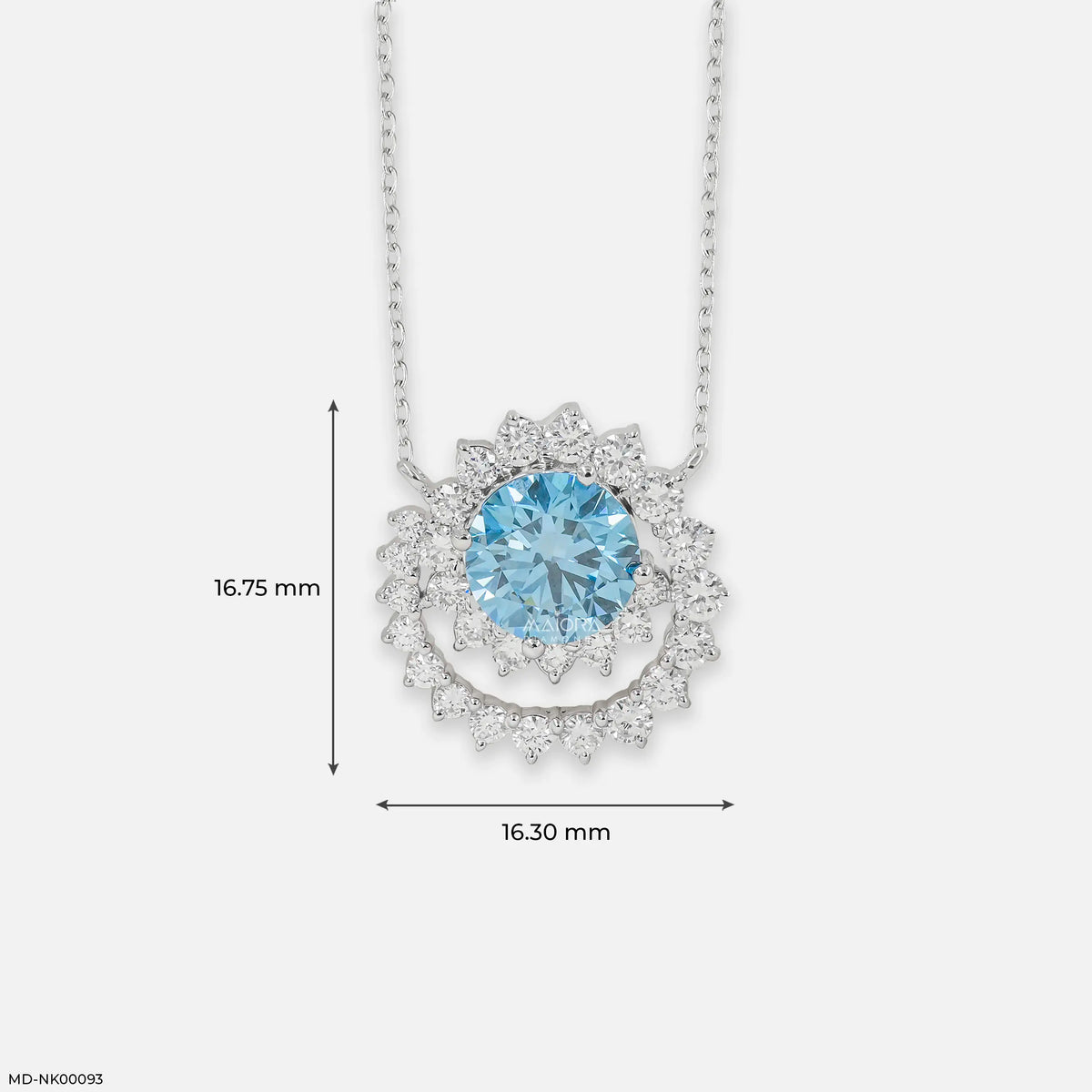 2.5 Carat Celestial Bloom Blue Topaz Lab Diamond Necklace